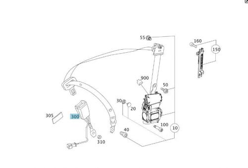 Orig. mercedes-benz seat belt lock c-class 204 right a2048602469-