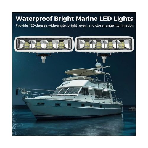 Homaisson 2pcs waterproof led boat lights, 6 inch marine led light pods navig...