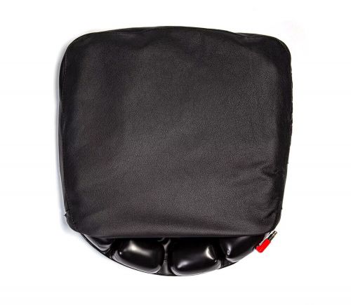 Office chair cushion upgrade to leather, black, 19″l x 17″w