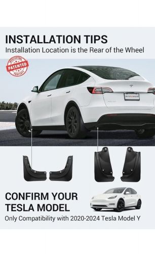 Basenor 2024 upgraded tesla model y mud flaps splash guards winter vehicle sedim