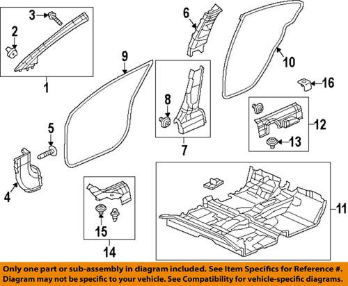 Honda oem 84155tr0a11za interior-windshield pillar trim