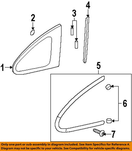 Honda oem 73510swa003 quarter glass molding