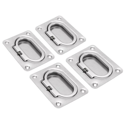 4pcs flush ring pull deck lift cover handle 316 stainless steel square for boat