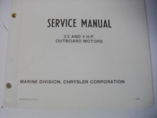 1980 chrysler outboard service manual ob3640 3.5 and 4 hp motors