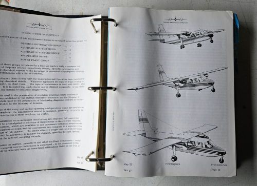 Vintage original britten norman bn-2 islander maintenance manual