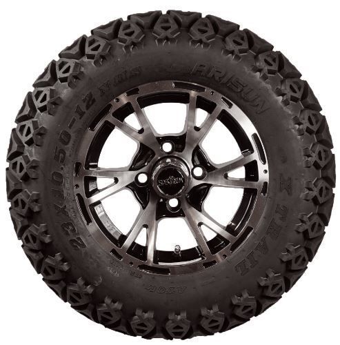 Flash 12&#034; all-terrain golf cart wheels &amp; tires- set of 4