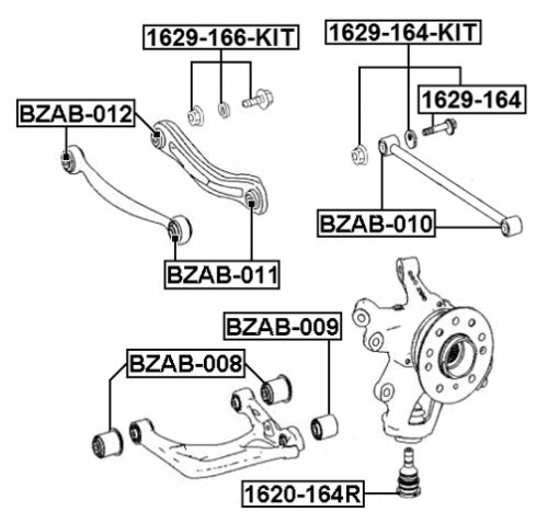 Repair kit, camber adjusting eccentric bolt oem 29903820 febest 1629-164-kit