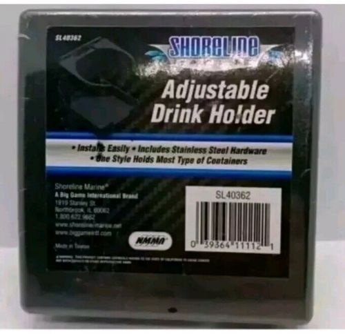 Shoreline marine adjustable drink holder - foldup - single (black)