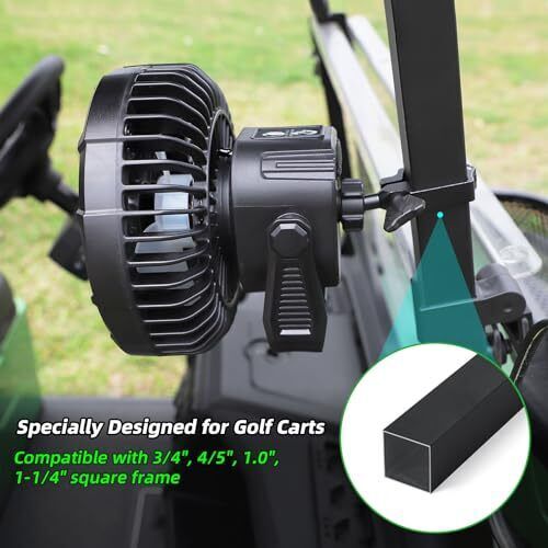 Roykaw golf cart portable rechargeable fan compatible with ezgo club car yamaha