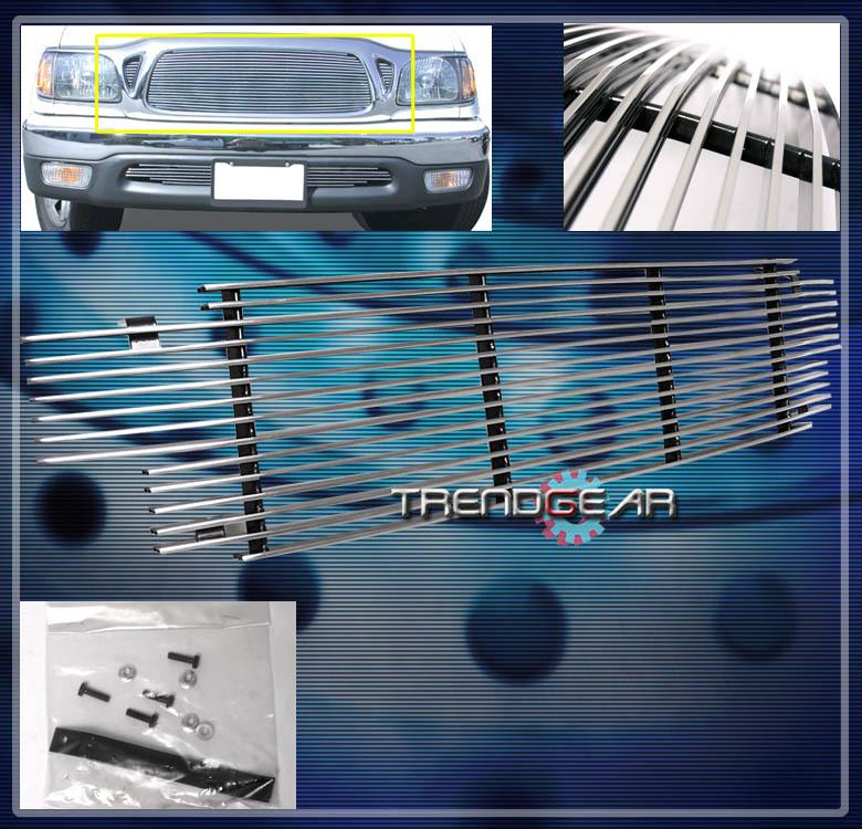 2001-2004 toyota tacoma pickup upper billet grille grill 1pc 3 holes 2002 2003