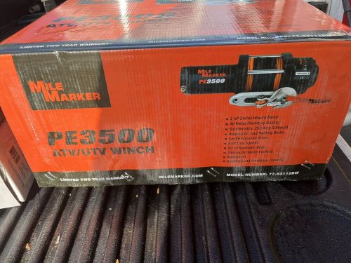 Mile marker 77-50112bw pe3500 winch, steel cable - 3,500 lbs. pull strength new