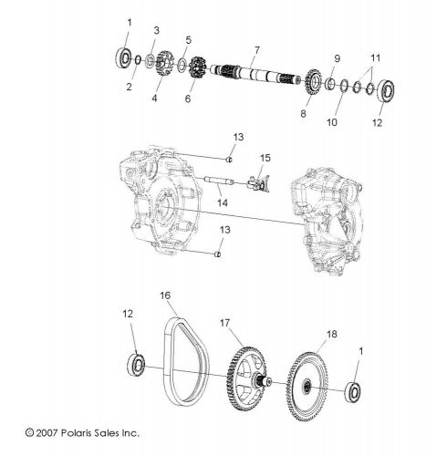 Polaris atv gear 21t genuine oem part 3233677 qty 1