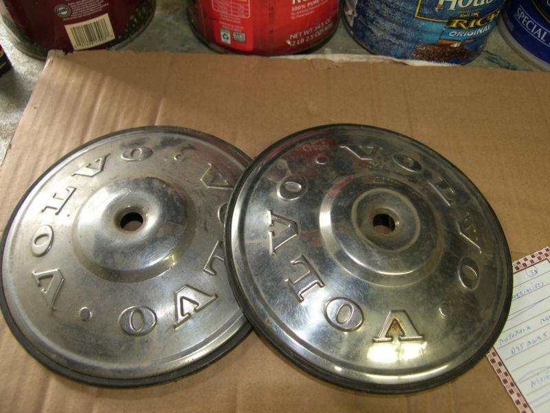 1969-1975 volvo 164 164e 142 144 145 wheel centers hubcaps pair