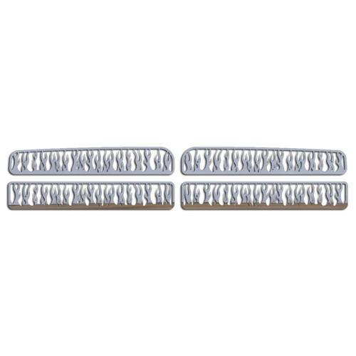 Dodge ram 94-02 stainless vertical flame front metal grille trim cover insert