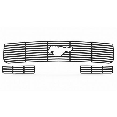 Ford mustang 05-09 black horizontal billet front metal grille trim cover insert