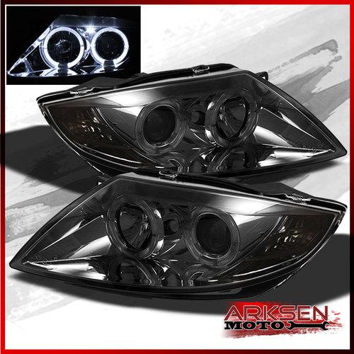 03-08 bmw z4 dual halo projector led headlights smoked lamps pair set left+right