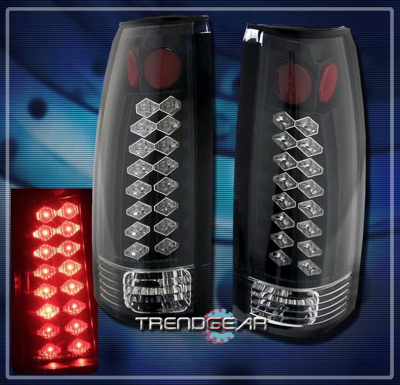 88-98 c/k c10 sierra blazer jimmy suburban yukon tahoe led tail light lamp black