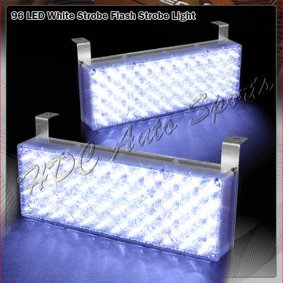 2x 48 led panel bright led emergency hazard warning strobe lights - white