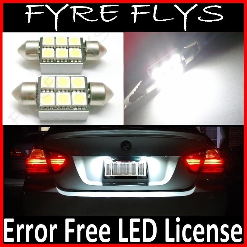 White canbus error free led license plate lights 6418 c5w 36mm festoon tag #x6