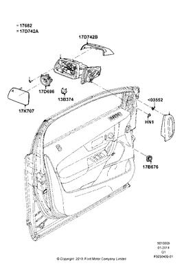 Ct4z17682aa ford mirror assy - rear view outer