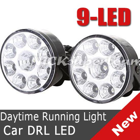  2 car 9 led daytime running led drl fog lamp day driving warning daylight 12v