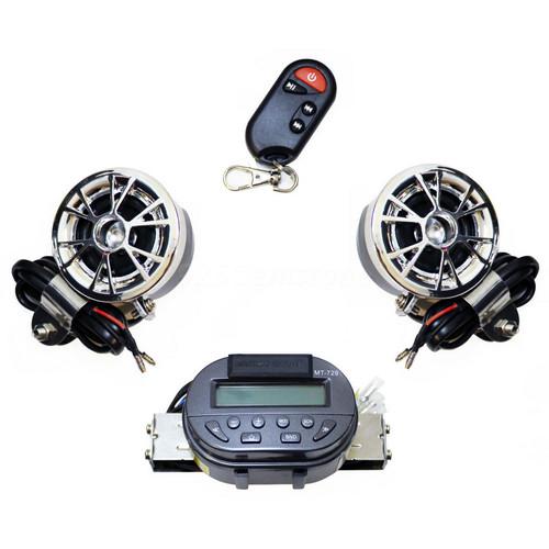 12v motorcycle/atv fm radio and waterproof mp3 stereo speaker system set