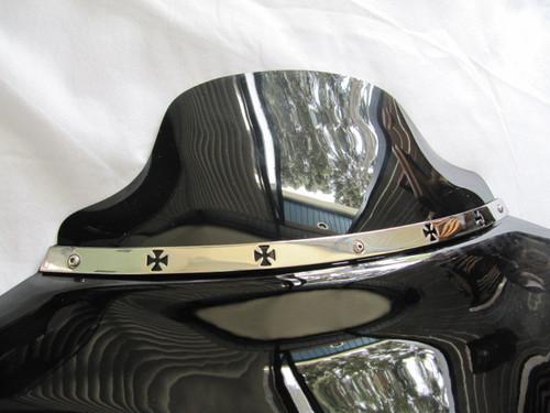 Stainless  windshield trim for harley davidson touring - maltese cross