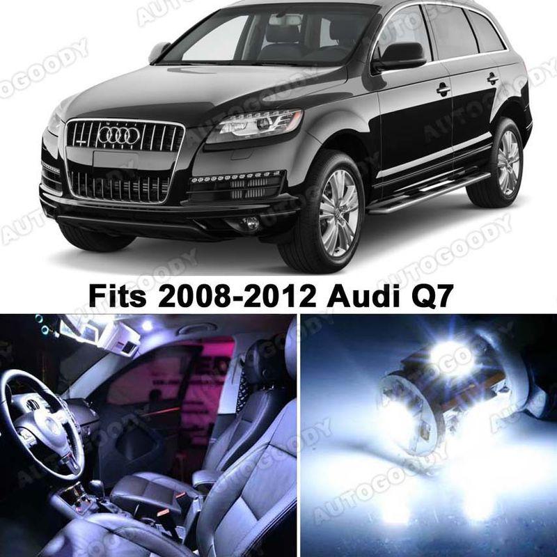 Audi q7 white led lights interior package kit