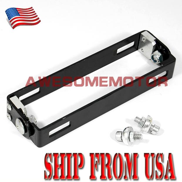 Us new motorcycle license plate conceal fixed frame black style universal fit x1