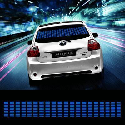 90*10cm  blue car sticker music rhythm led flash lamp sound activated equalizer 