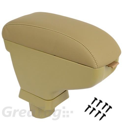 09-11 nissan versa tiida beige leatherette center storage console armrest 07 08