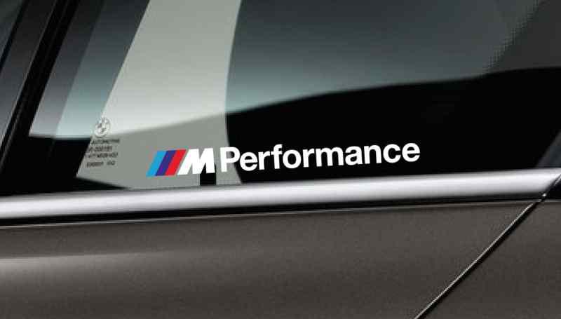 Bmw m performance window white decal sticker m3 m5 dtm s14 e30 e46 e92 b1w