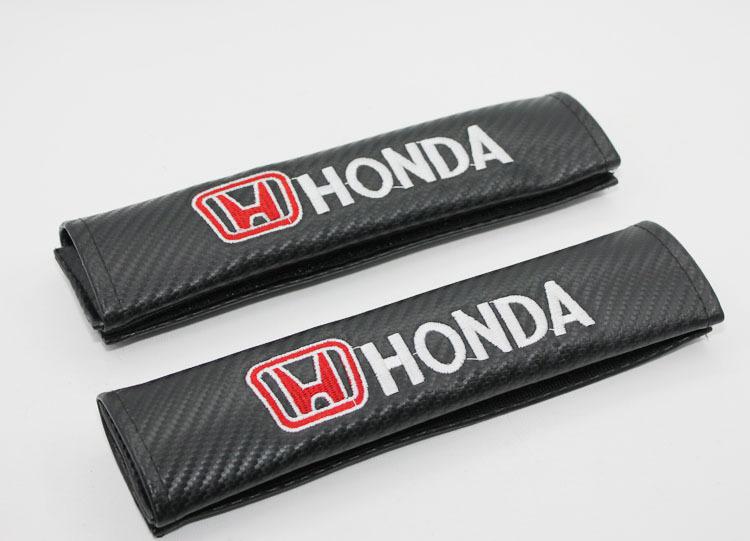 A pair sports carbon fiber car seat belt cover shoulder pad pads for honda 