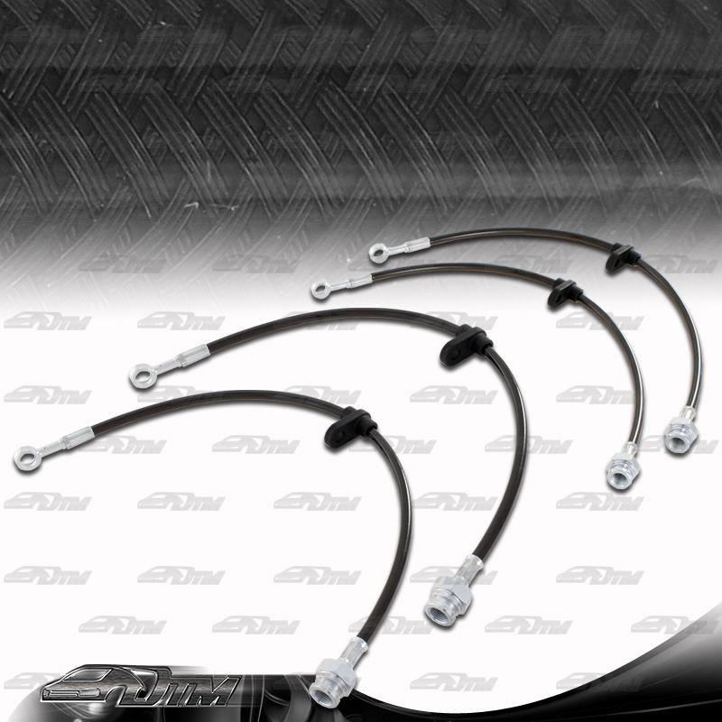 2001-2006 bmw 3-series front & rear stainless steel brake lines - black