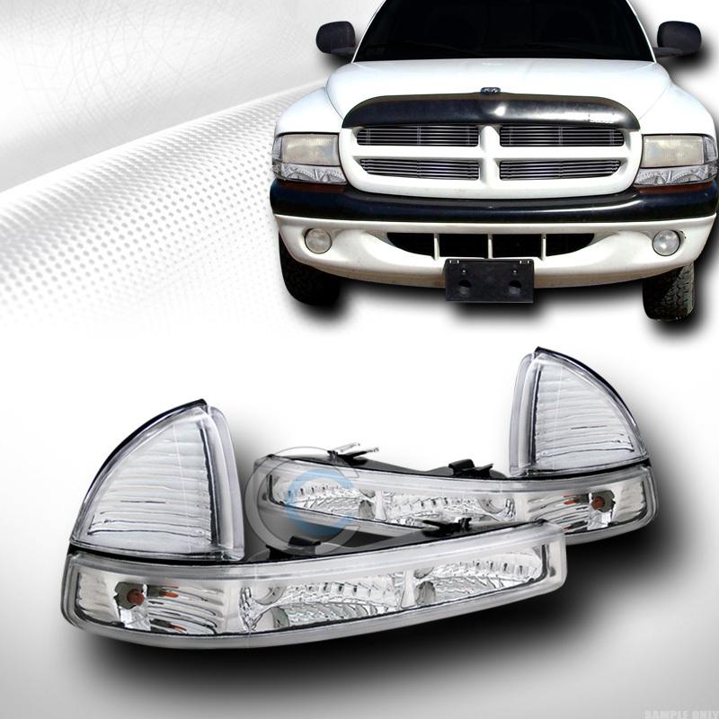 Depo chrome clear signal bumper corner light lamp 97+ dodge dakota/98-03 durango