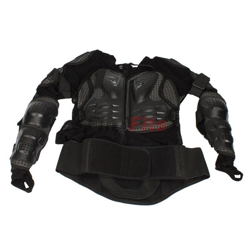New racing motorcycle body armor back spine chest protective jacket l black #448