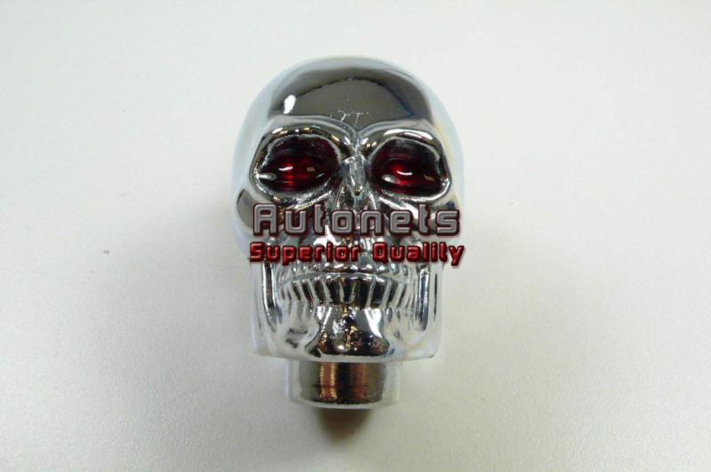 Chrome steel skull style shift knob street hot rat rod universal vintage retro