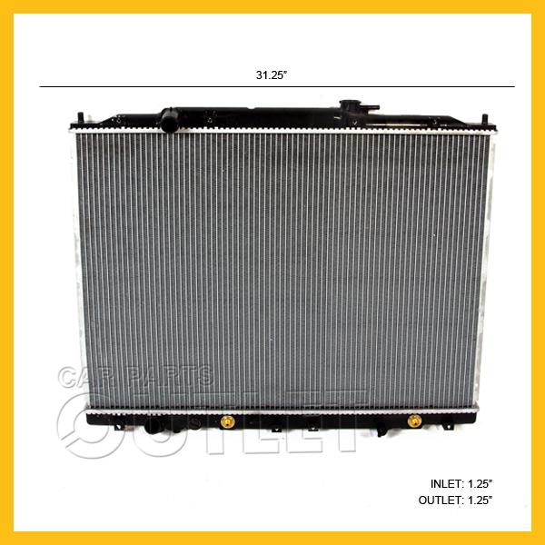 2010-2012 honda pilot ridgeline radiator 3.5l v6 auto aluminum core plastic tank