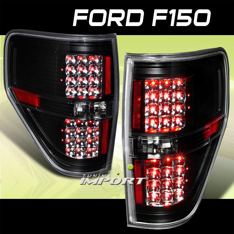 2009-2011 ford f150 pickup truck led turn signal black tail lights brake lamps