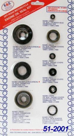 K&s engine oil seal kit fits kawasaki kx250 1988-2002