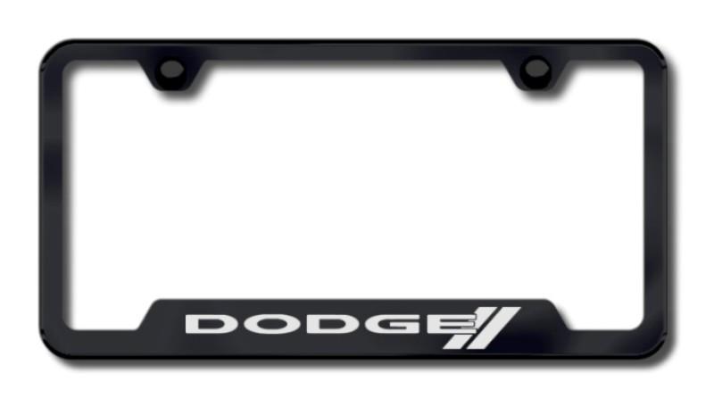 Chrysler dodge stripes laser etched cutout license plate frame-black made in us