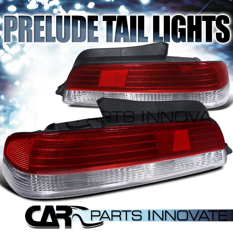 Honda 97-01 prelude tail lights brake stop rear lamp red clear