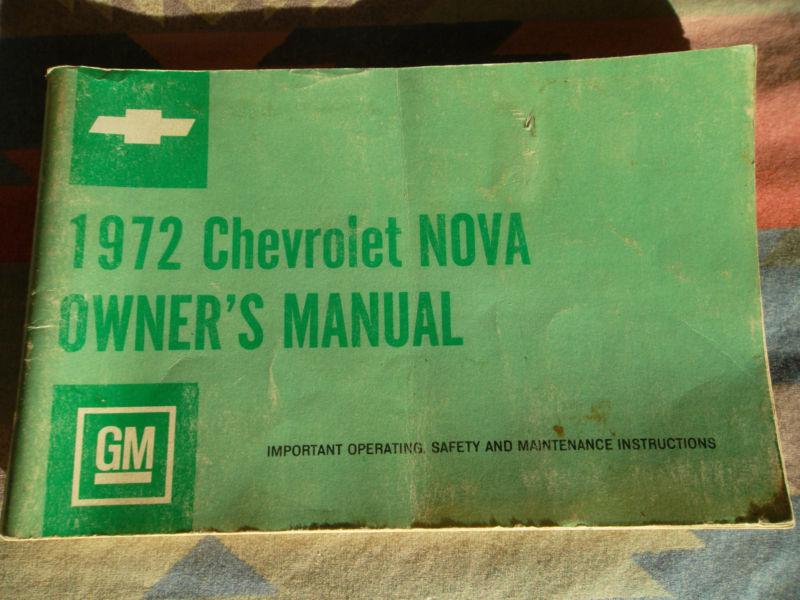 Original 1972 72 chevrolet nova owners manual   first edition september 1971