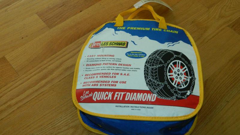 Les schwab quick fit diamond tire traction chains 1545-s  fits:14" 15" 16" tires