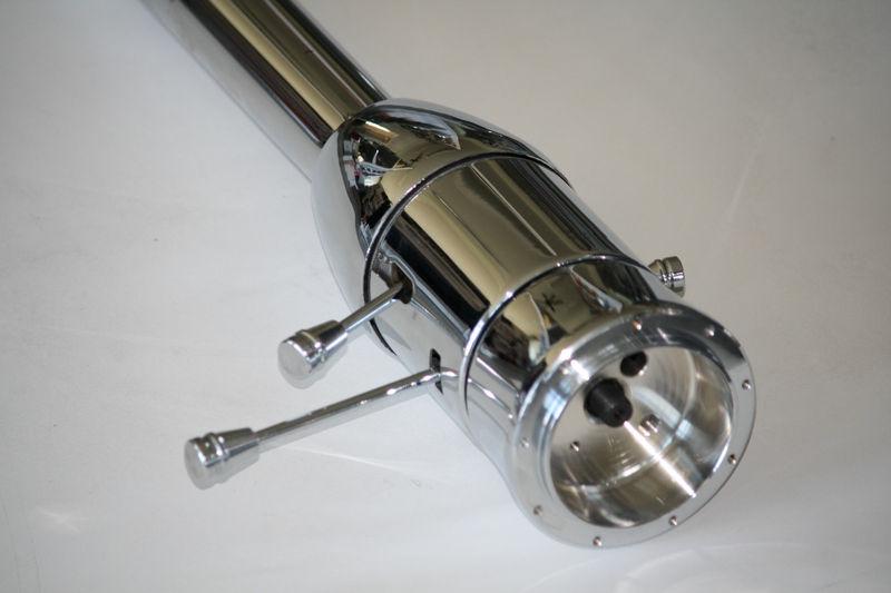 Chrome stainless tilt steering column 28" w/ billet dress up kit hot street rod