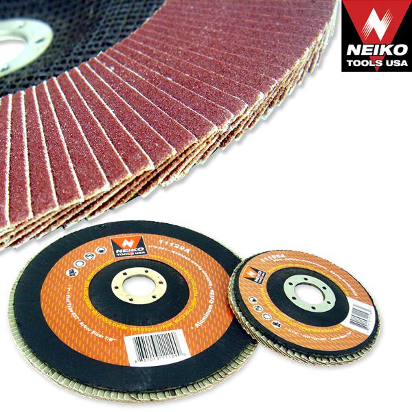 10 pc new 4-1/2" 60 grit flat neiko flap disc grinding sanding wheels 7/8" arbor