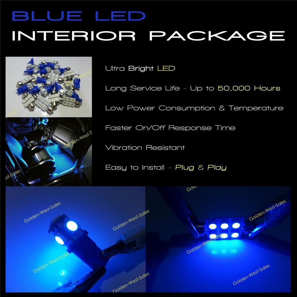 2001 2002 2003 acura cl interior xenon blue led lights bulbs package kit 9a