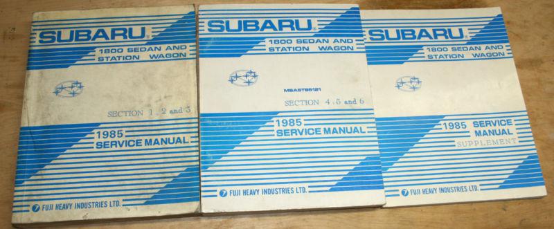 1985 subaru 1800 factory service manuals good condition no rsv! dealer manual