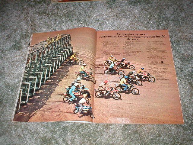 1972 suzuki enduro motocross mx motorcycle dirt bike ad 3 pgs