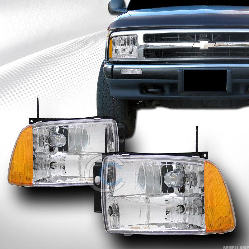 Crystal chrome head lights lamp signal corner amber ks 1p 95-97 chevy blazer s10